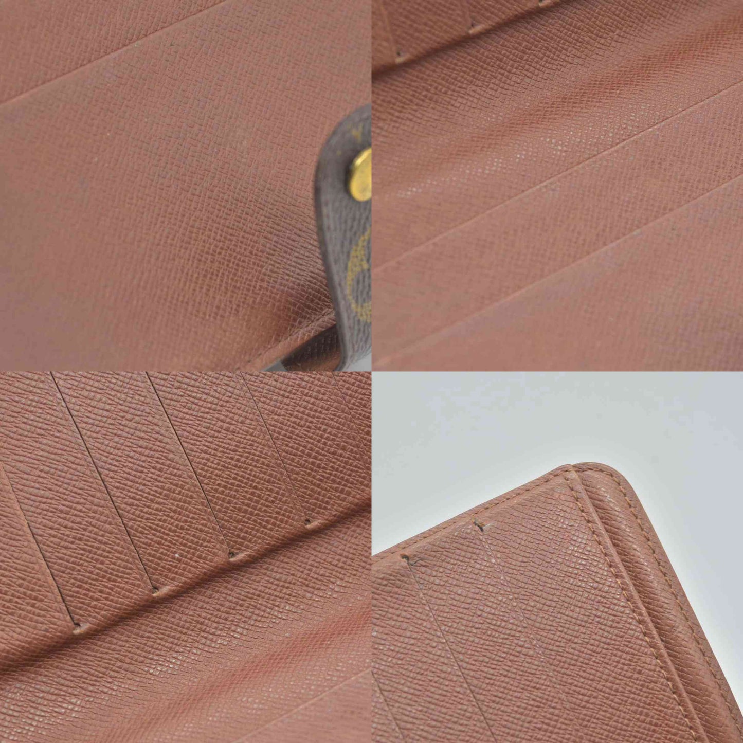 $750 Louis Vuitton Monogram Porte Papier Zippe Bifold Wallet Brown SP0030