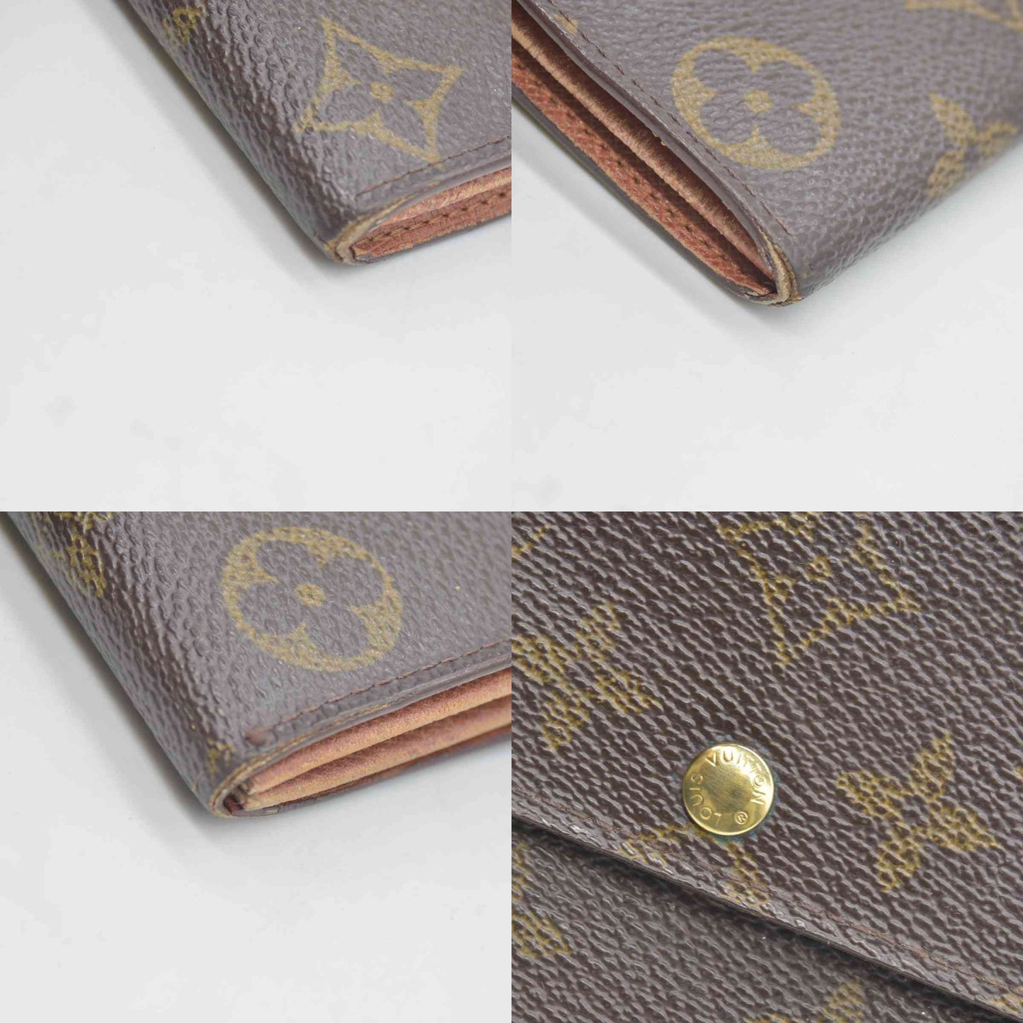 $775 Louis Vuitton Monogram Portefeiulle Sarah Long Bifold Wallet Brown CONSIGNMENT