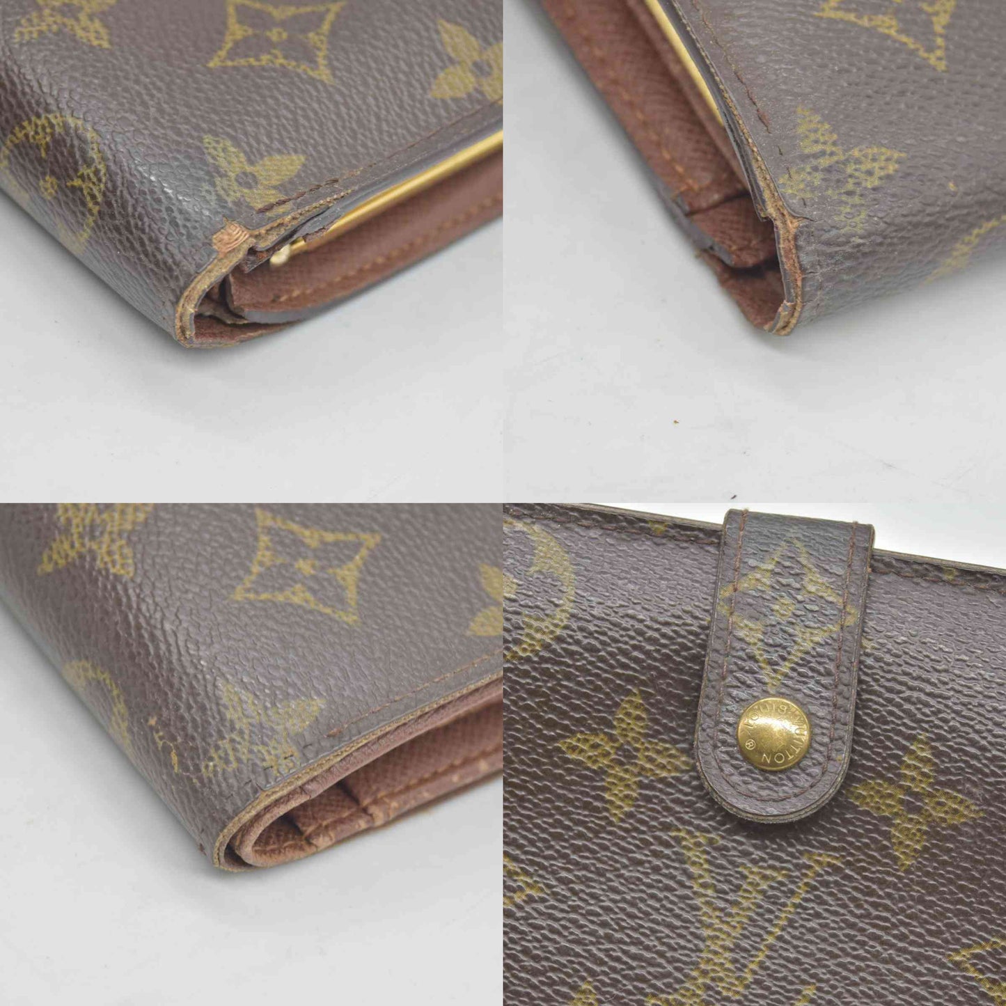 $750 2005 Louis Vuitton Kisslock French Wallet CA0015