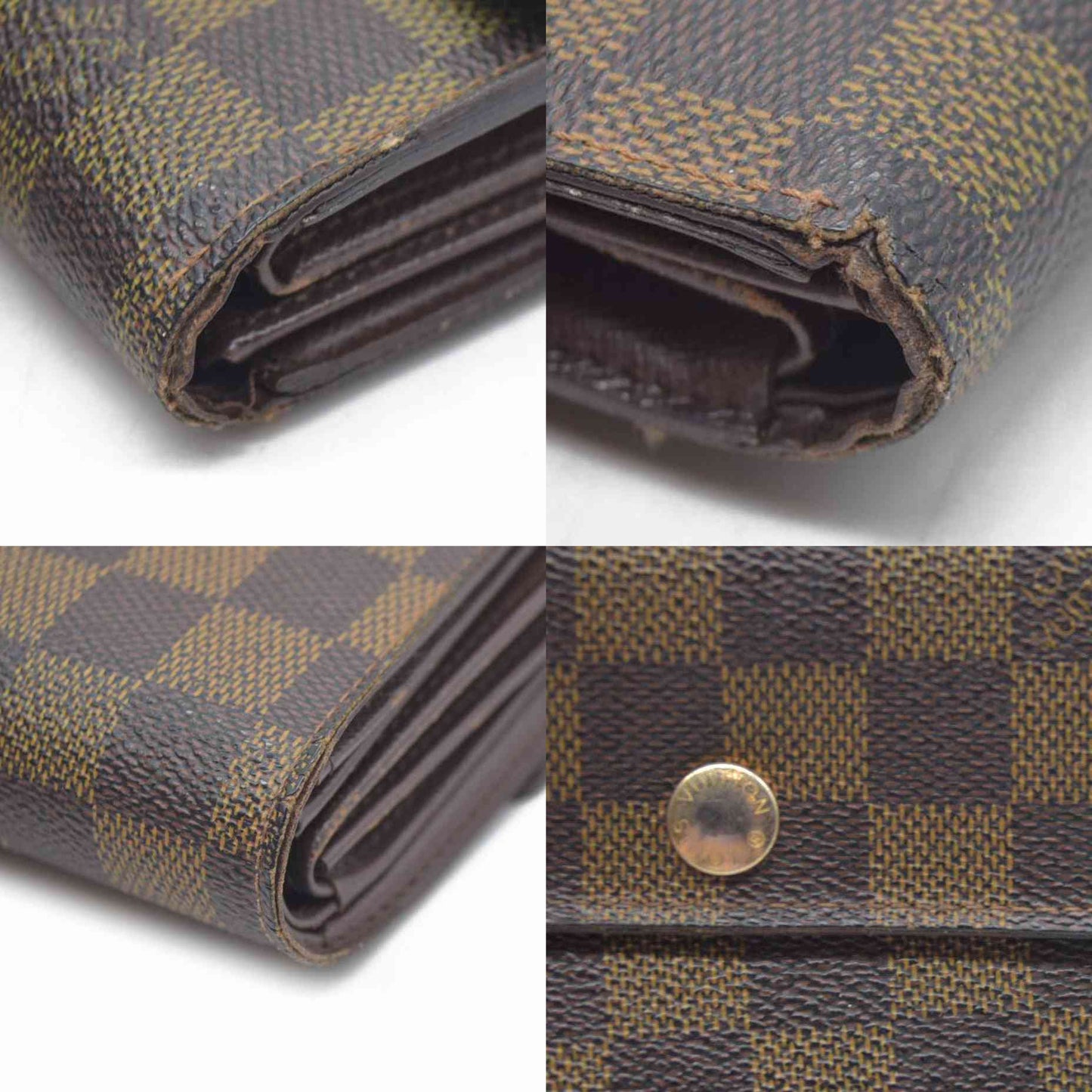 $610 LOUIS VUITTON Damier Ebene Alexandra Trifold Wallet SP3007