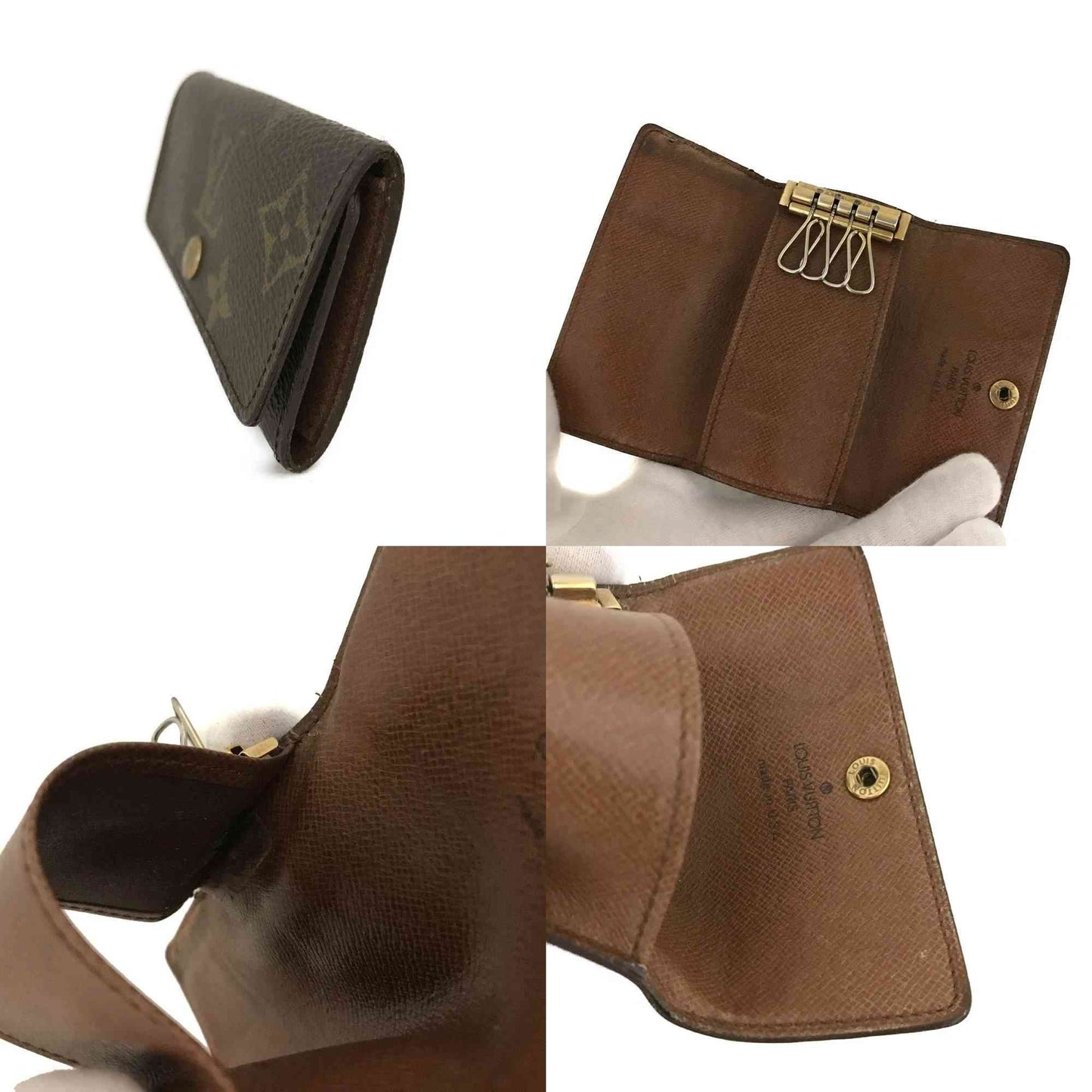 $345 Louis Vuitton Monogram Multicles 4 Ring Key Case Brown SD0916