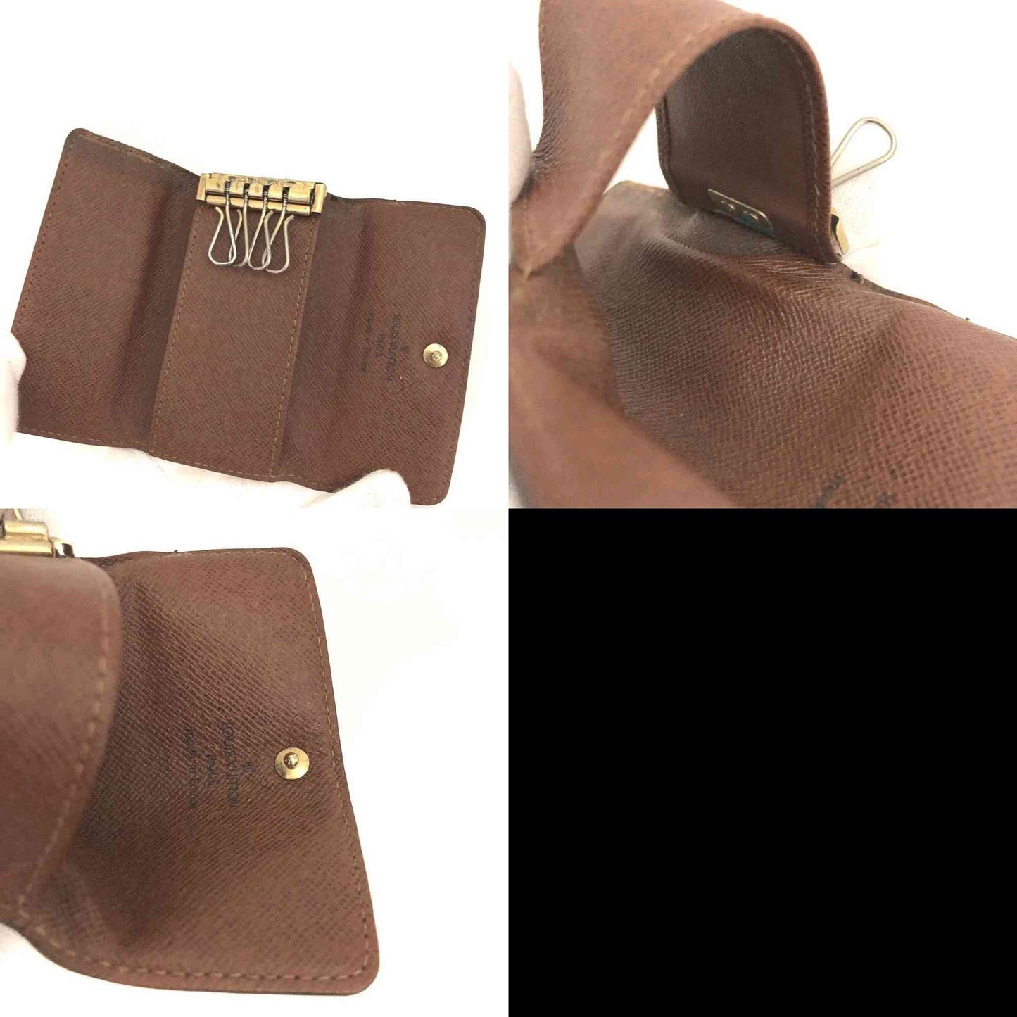 Louis Vuitton Monogram Multicles 4 Ring Key Case Brown FL0025