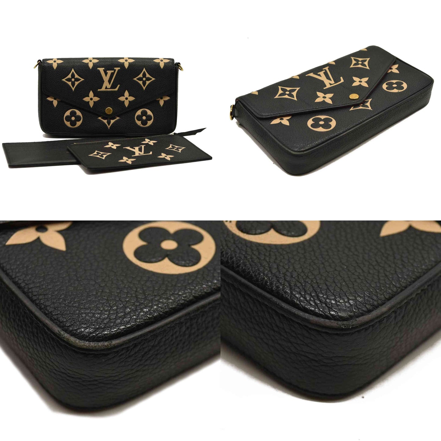 LOUIS VUITTON  Empreinte Monogram Giant Felicie Pochette Black Beige