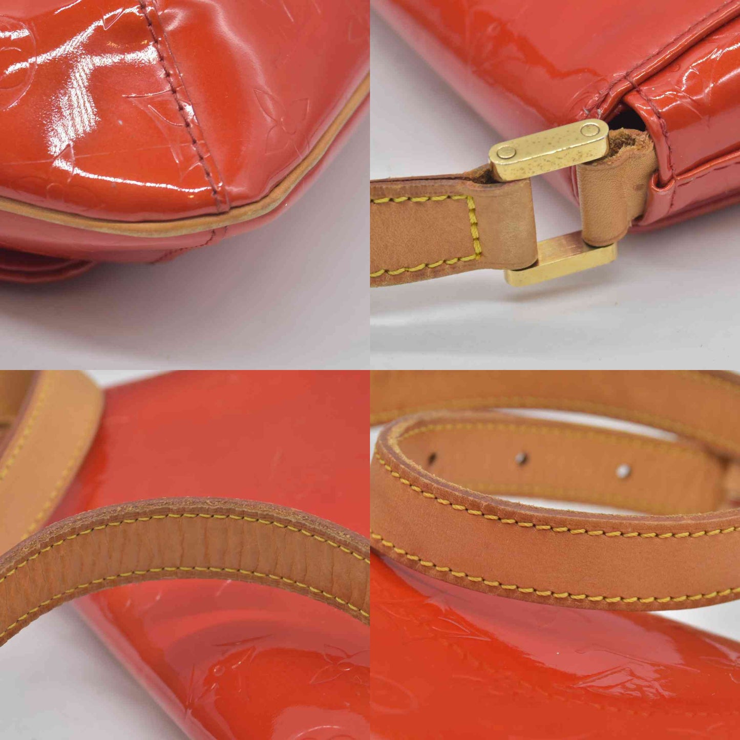 $920 2001 Louis Vuitton Monogram Vernis Thompson Shoulder Bag CA0011