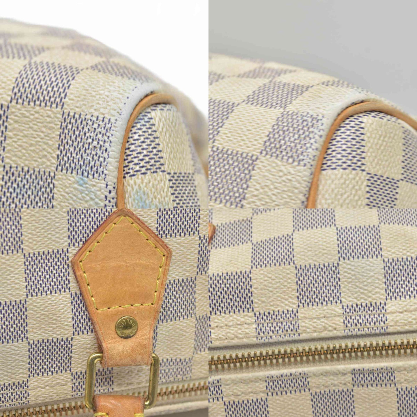 $1730 2009 Louis Vuitton Damier Azur Speedy 35 SD2059