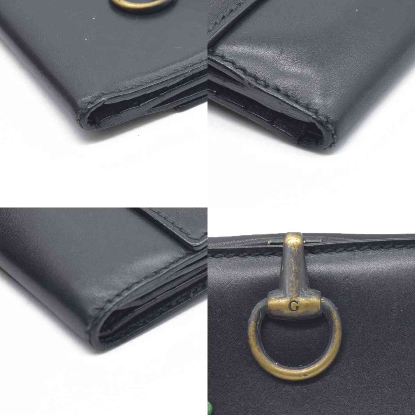$590 Gucci Vintage Horsebit Bifold Wallet Leather Black