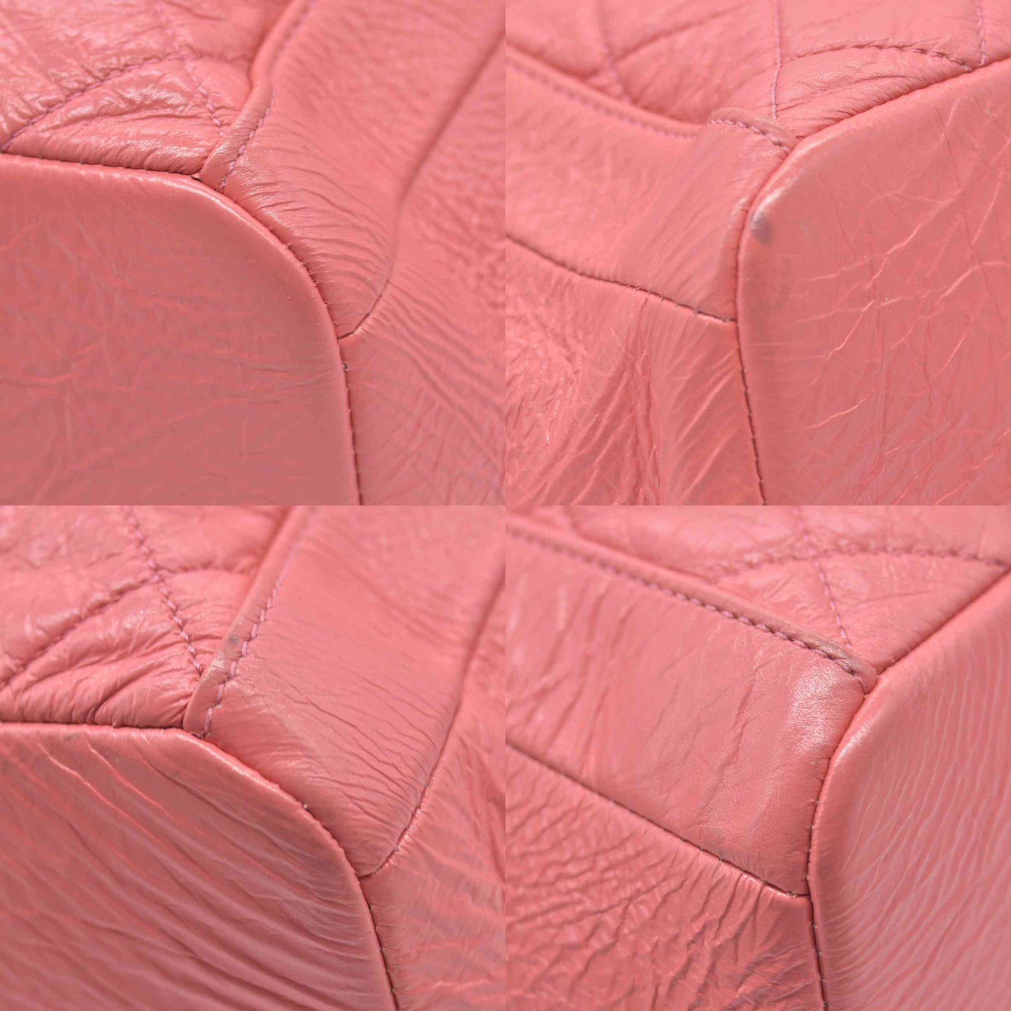$4500 Chanel Pink CC Chain Drawstring Bucket Bag Leather