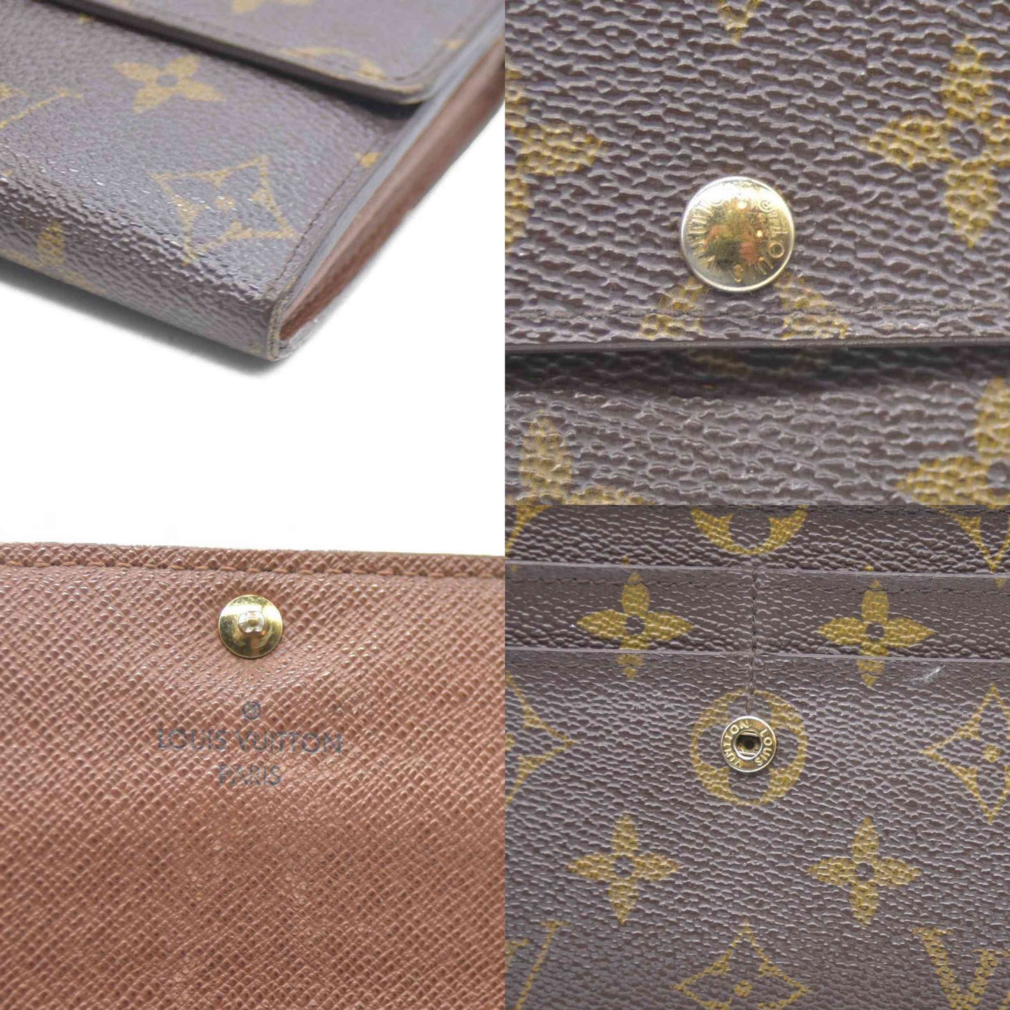 Louis Vuitton Monogram Portefeiulle Sarah Long Bifold Wallet Brown SD2122