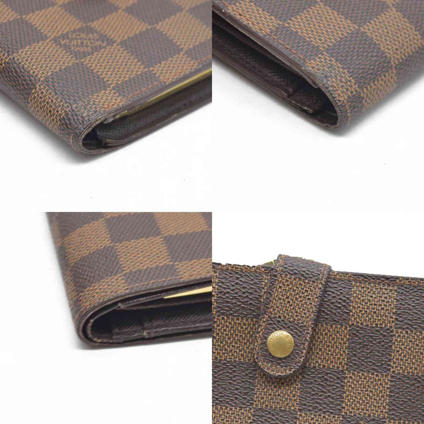 $675 Louis Vuitton Damier Porte Monnaie Billets Viennois Bifold Wallet MI1926