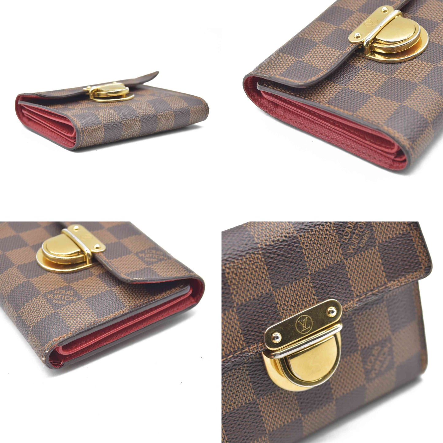 $705 CA1005 2005 Louis Vuitton Damier Ebene Koala Compact Wallet