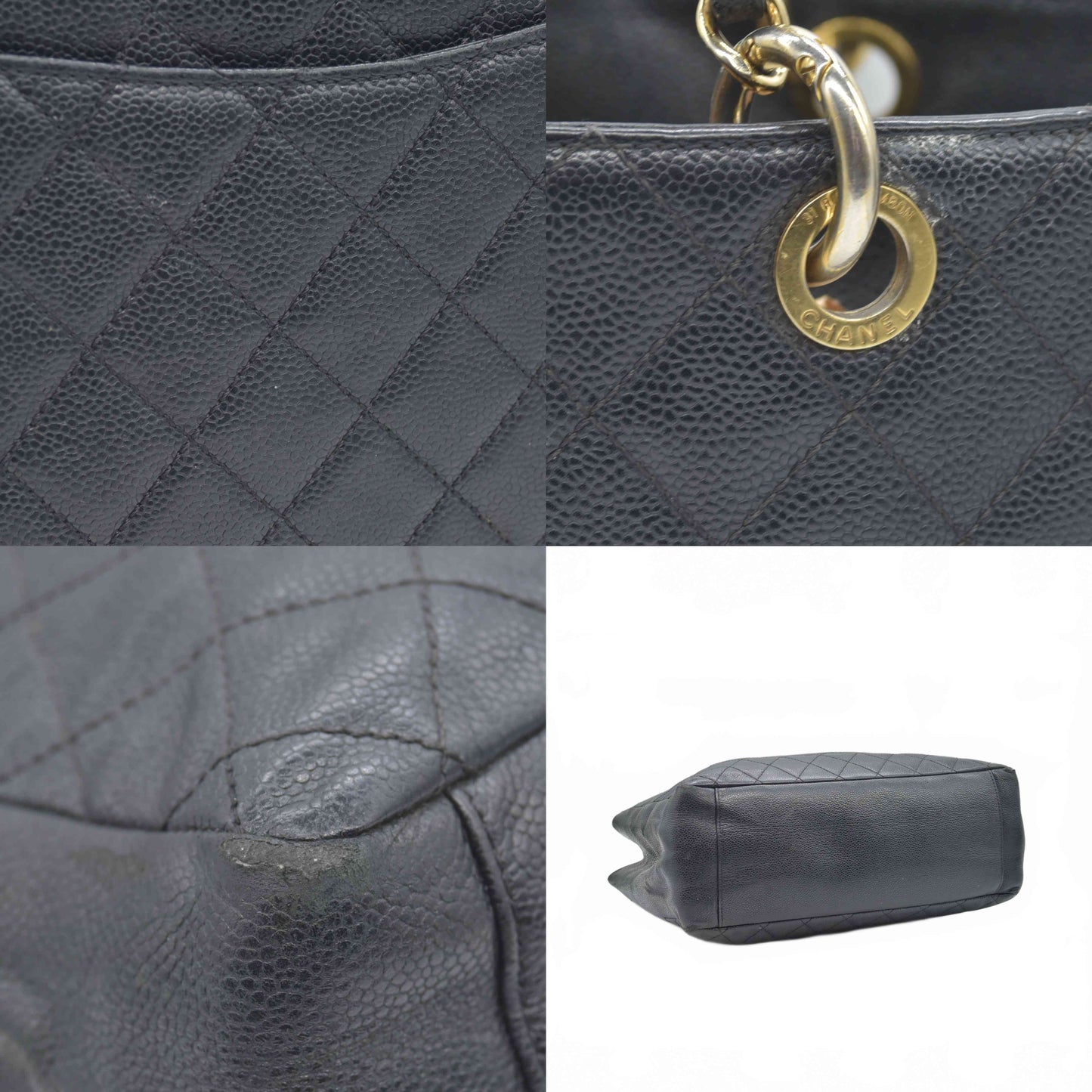 $2900 2010 Chanel Grand Shopping Tote (GST) Black Caviar