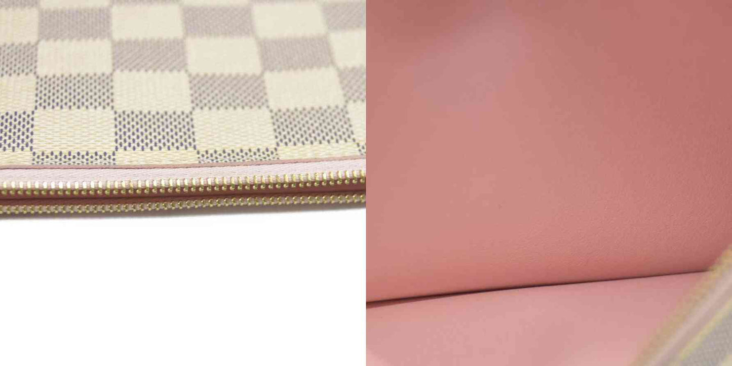 Louis Vuitton  Damier Azur Felicie Chain Wallet Zippered Insert Rose Ballerine