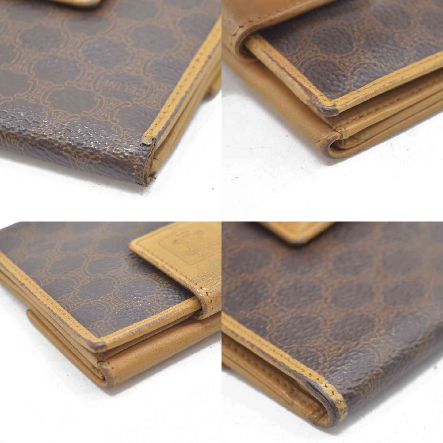 $590 Celine Triomphe Wallet Printed Compact Wallet