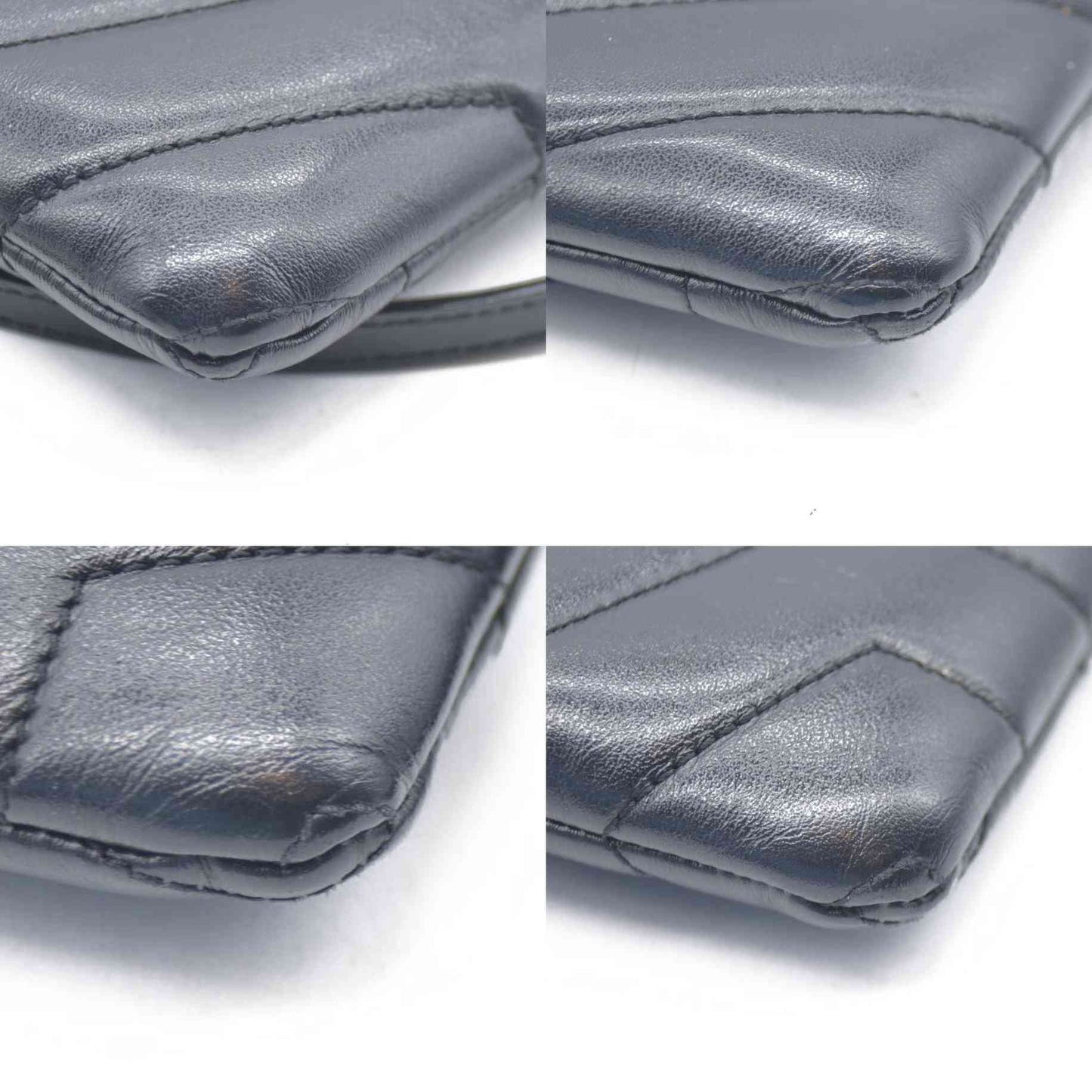 $3400 Saint Laurent  Calfskin Y Quilted Monogram Loulou Flap Bag Black