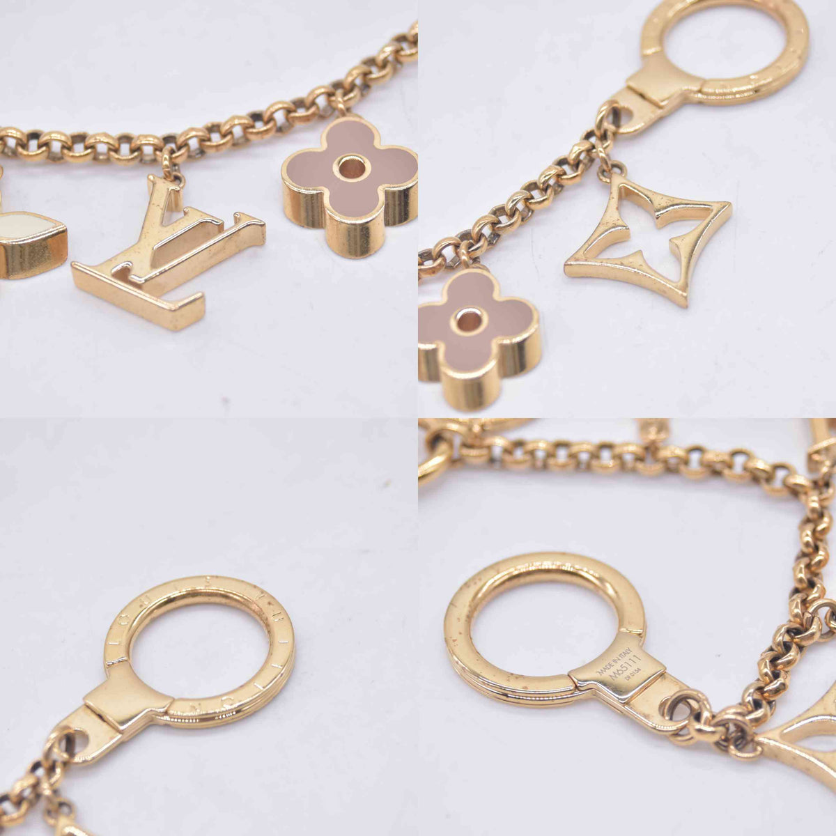 $675 2014 Louis Vuitton Fleur De Monogram Bag Charm DR0154