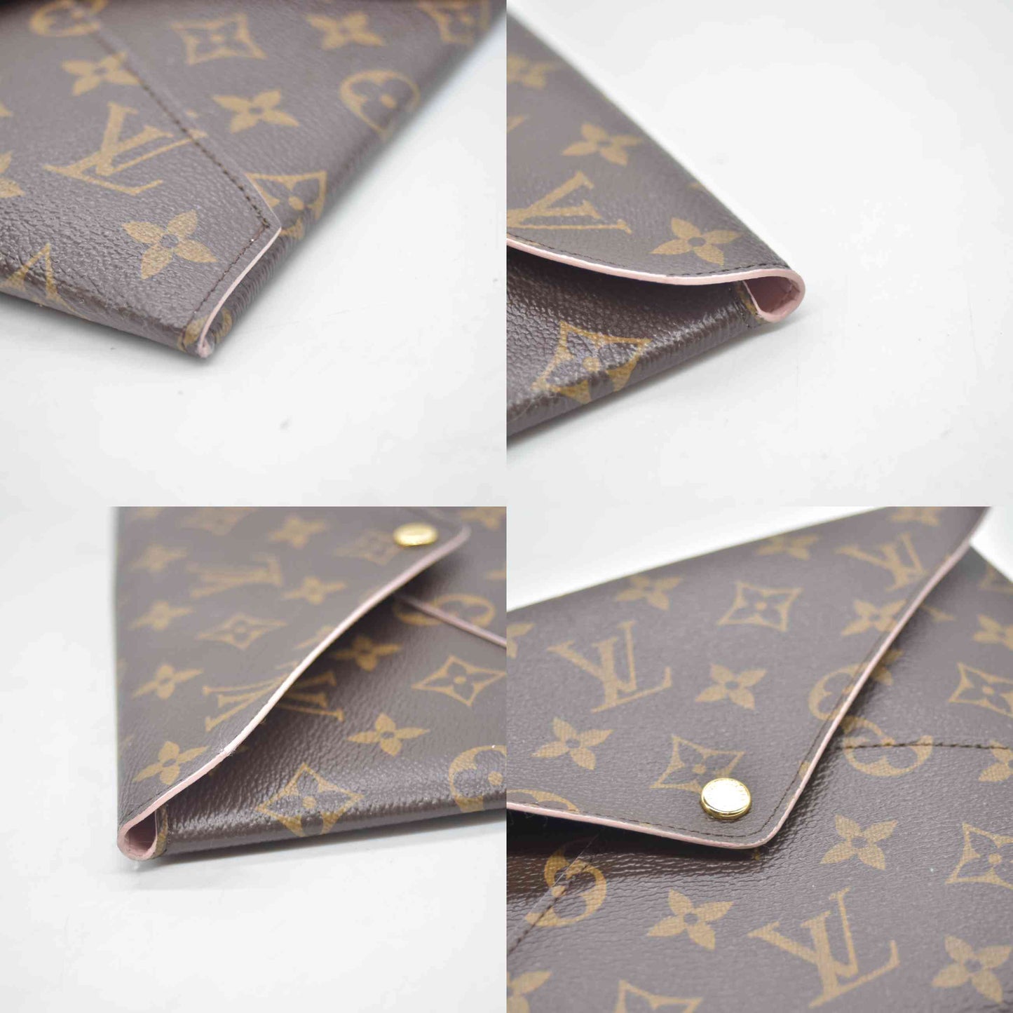 $845 2017 Louis Vuitton Monogram Large Kirigami Pochette Insert Rose Ballerine SP3107