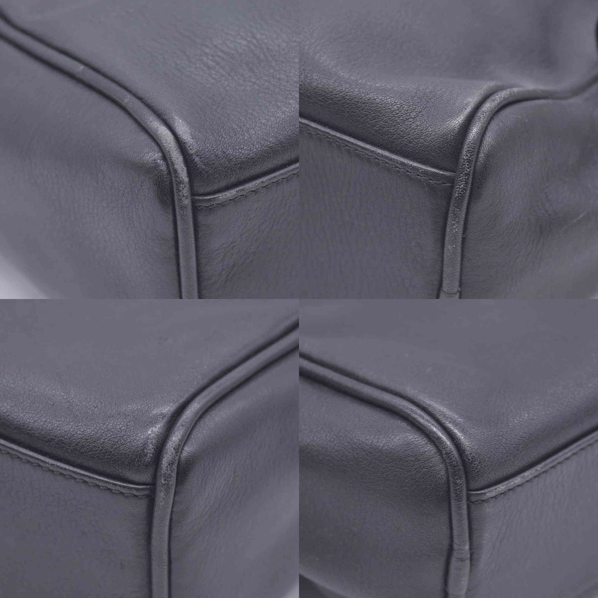 $650 LOEWE Smooth Calfskin Anagram Square Plaque Cosmetic Case Black CONSIGNMENT 10021216
