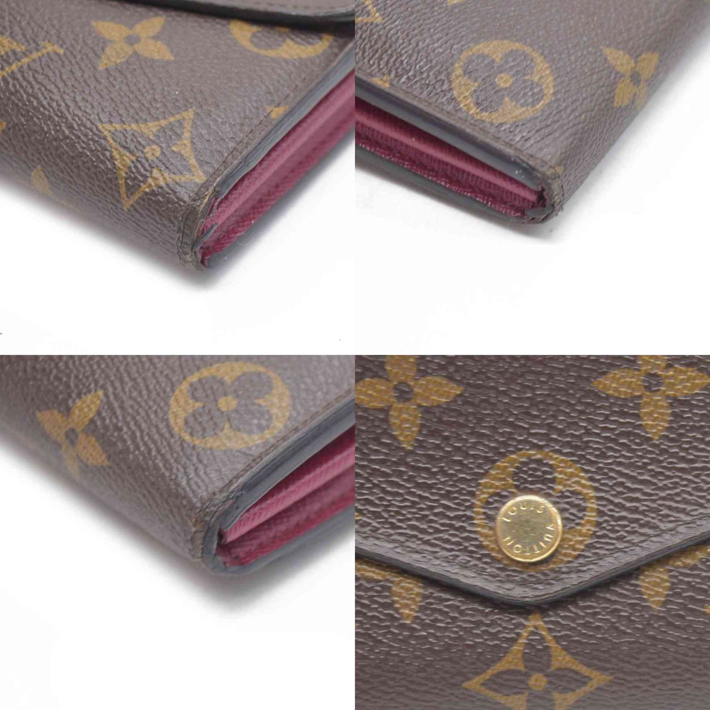 $770 Louis Vuitton Monogram Portefeiulle Sarah Long Bifold Wallet Brown