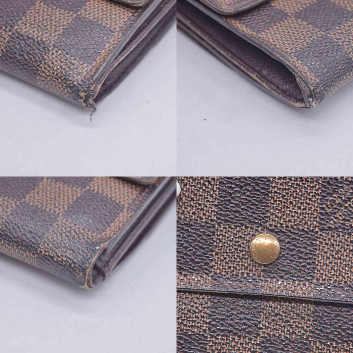 $630 Louis Vuitton Damier Ebene Elise Wallet CONSIGNMENT 10020928
