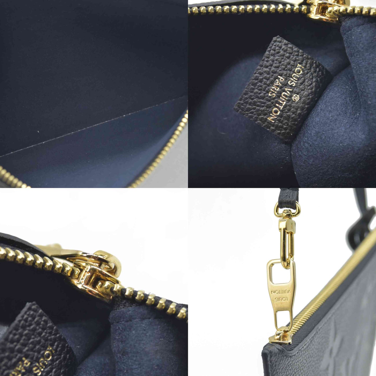 $1200 Louis Vuitton Empreinte Monogram Giant Neverfull MM Pochette Black RFID