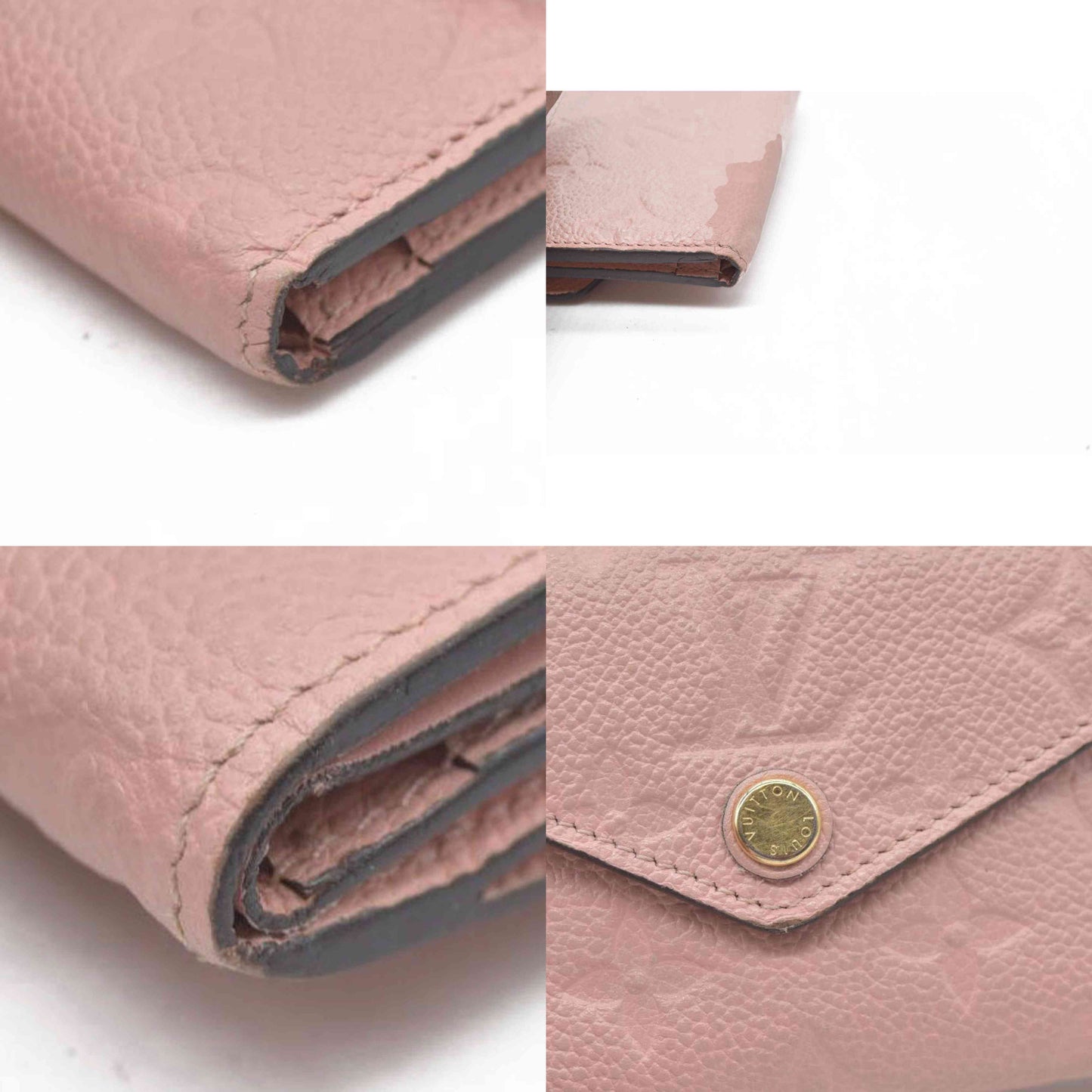 $770 LOUIS VUITTON Monogram Empreinte Zoe Trifold Wallet SP2149