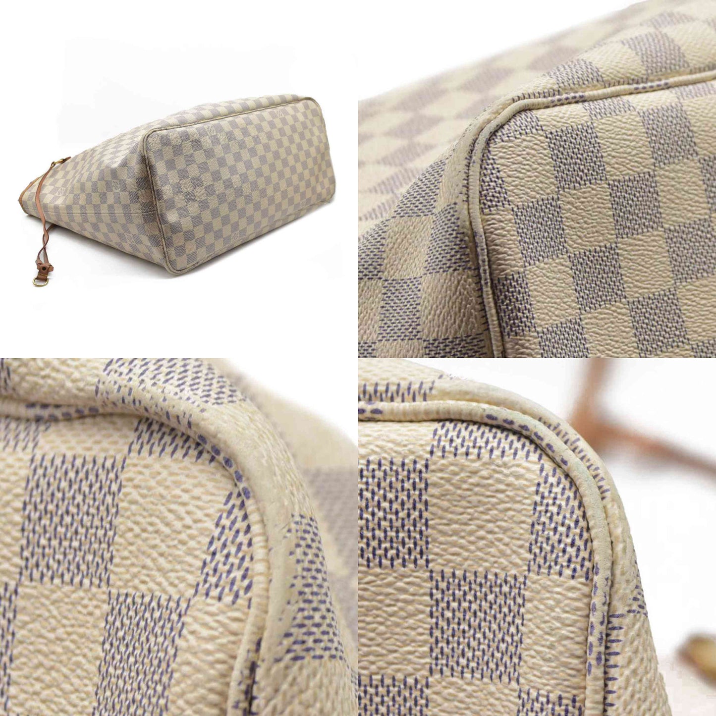 $2200 Louis Vuttion Damier Azur Neverfull GM SD4169 Rose Ballerine