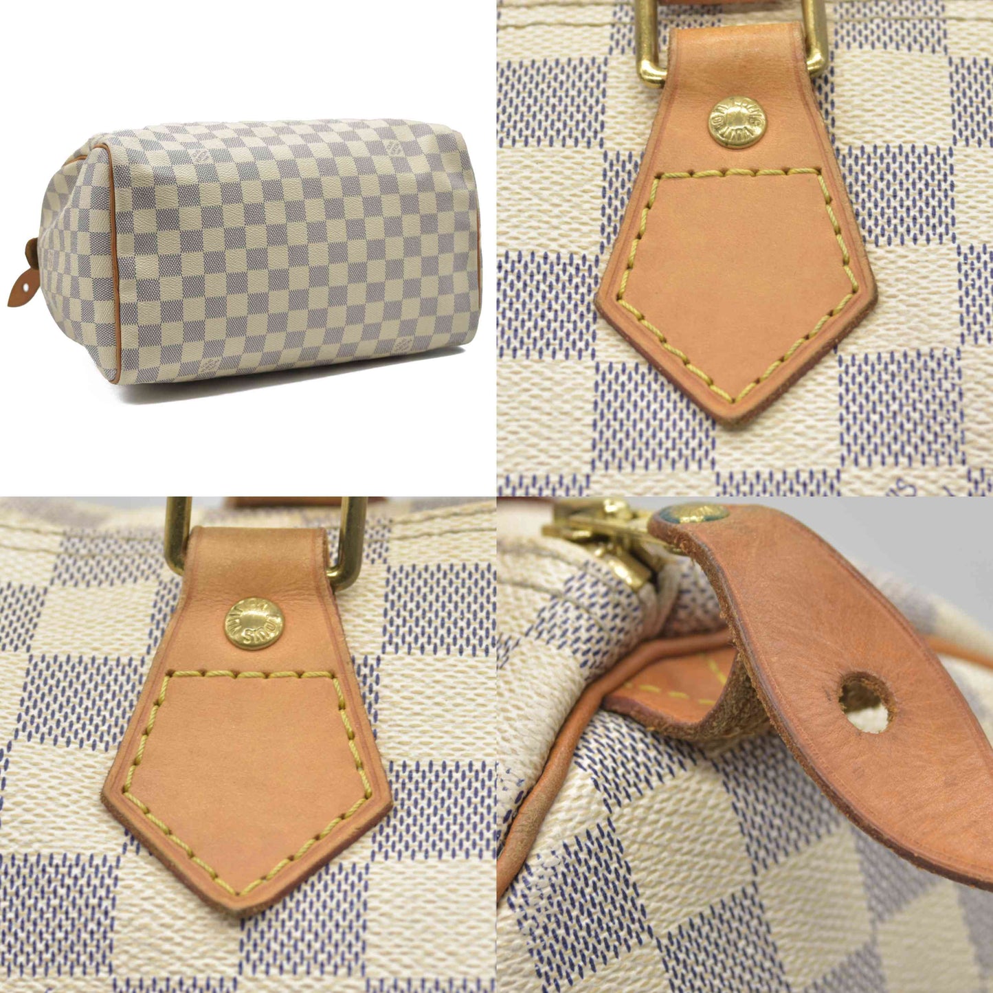 $1630 Louis Vuitton Damier Azur Speedy 30 DU4009