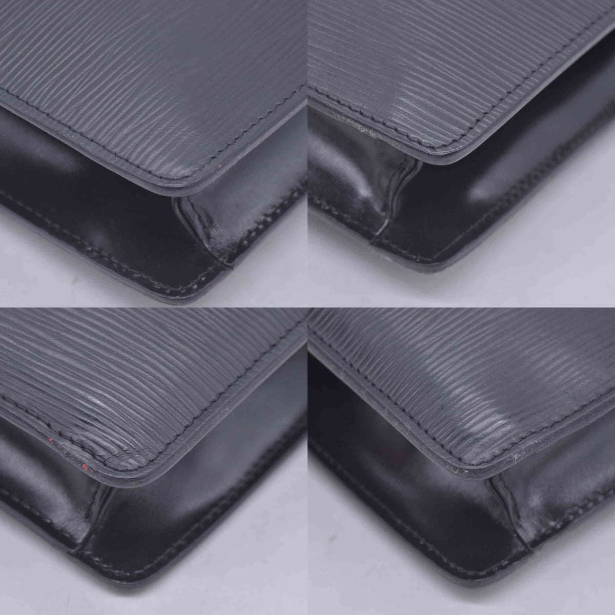 $780 1990 LOUIS VUITTON Epi Art-Deco Pochette Clutch Bag Noir Black V.I. 1920 CONSIGNMENT 10021630