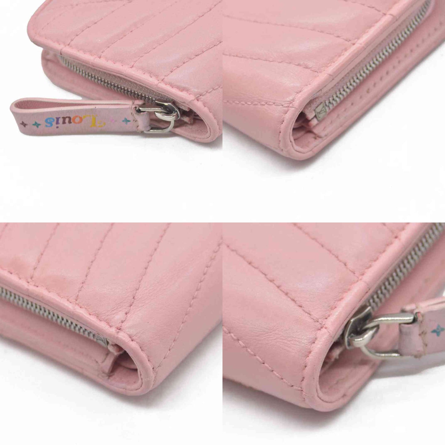 $835 Louis Vuitton Leather New Wave Compact Wallet Pink CONSIGNMENT