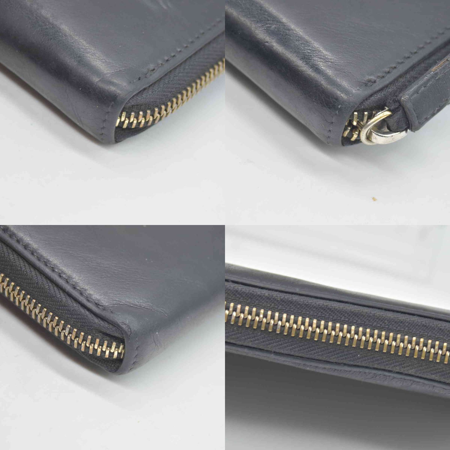 $840 BVLGARI ‘S.BULGARI’ ZIP AROUND WALLET BLACK CONSIGNMENT