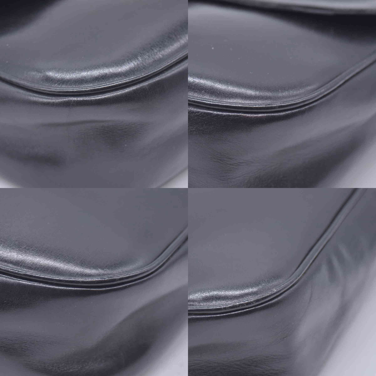 $1850 CELINE Vintage Box Calfskin Triomphe Chain Flap Shoulder Bag Black CONSIGNMENT 10021246