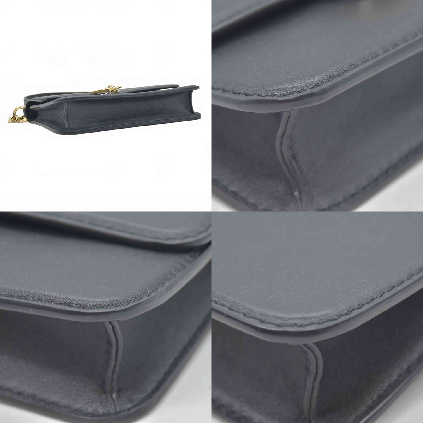 $2080 RFID Louis Vuitton Calfskin LV Bloom Wallet On Chain Black LIKE NEW