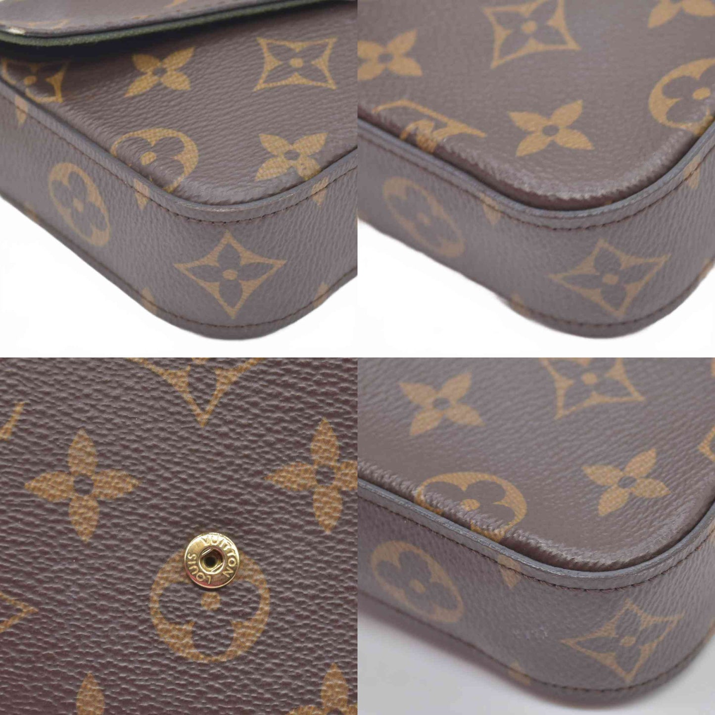 $1760 Louis Vuitton  Monogram Felicie Strap & Go Kaki RFID