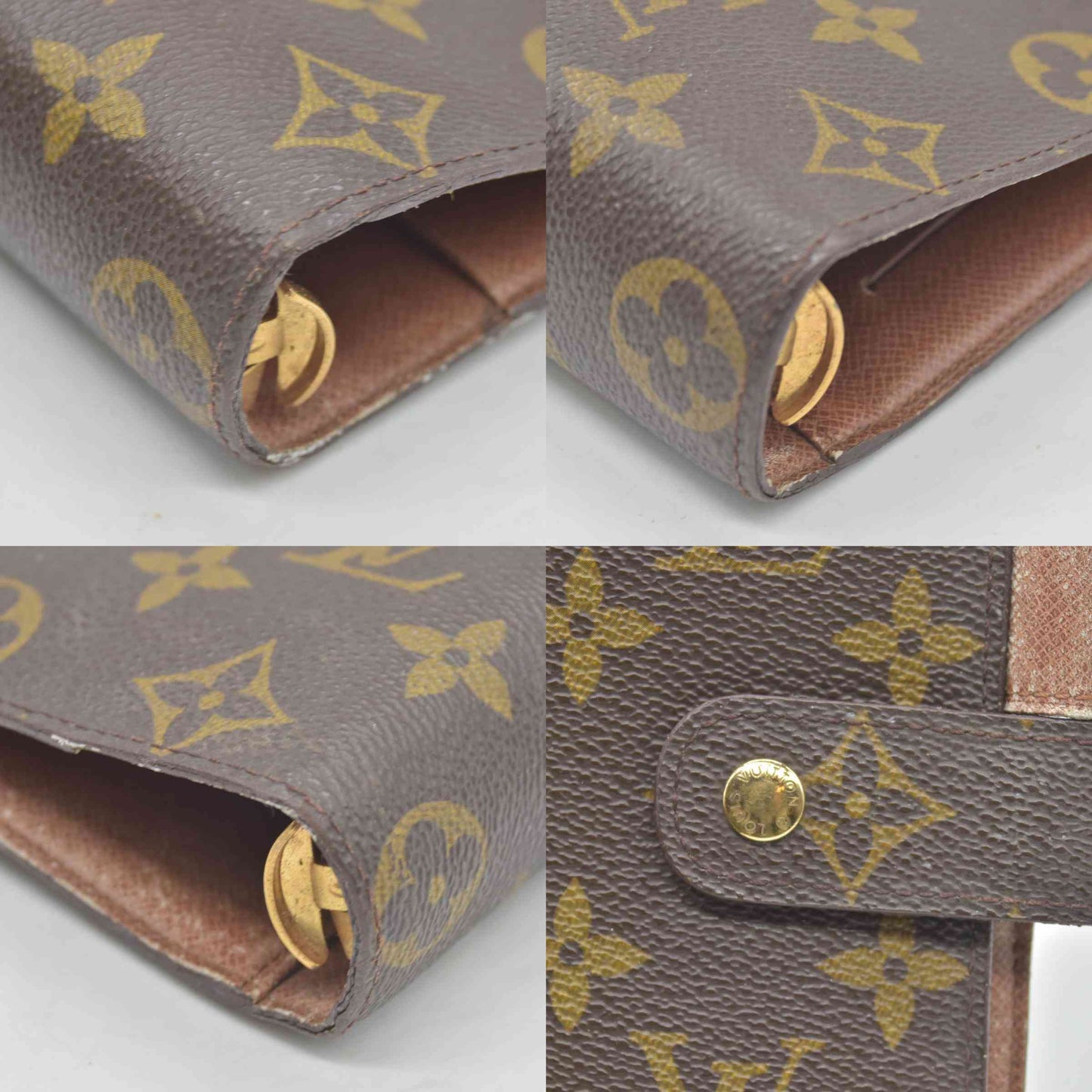 $755 1996 LOUIS VUITTON Monogram Medium Ring Agenda Cover SP0976