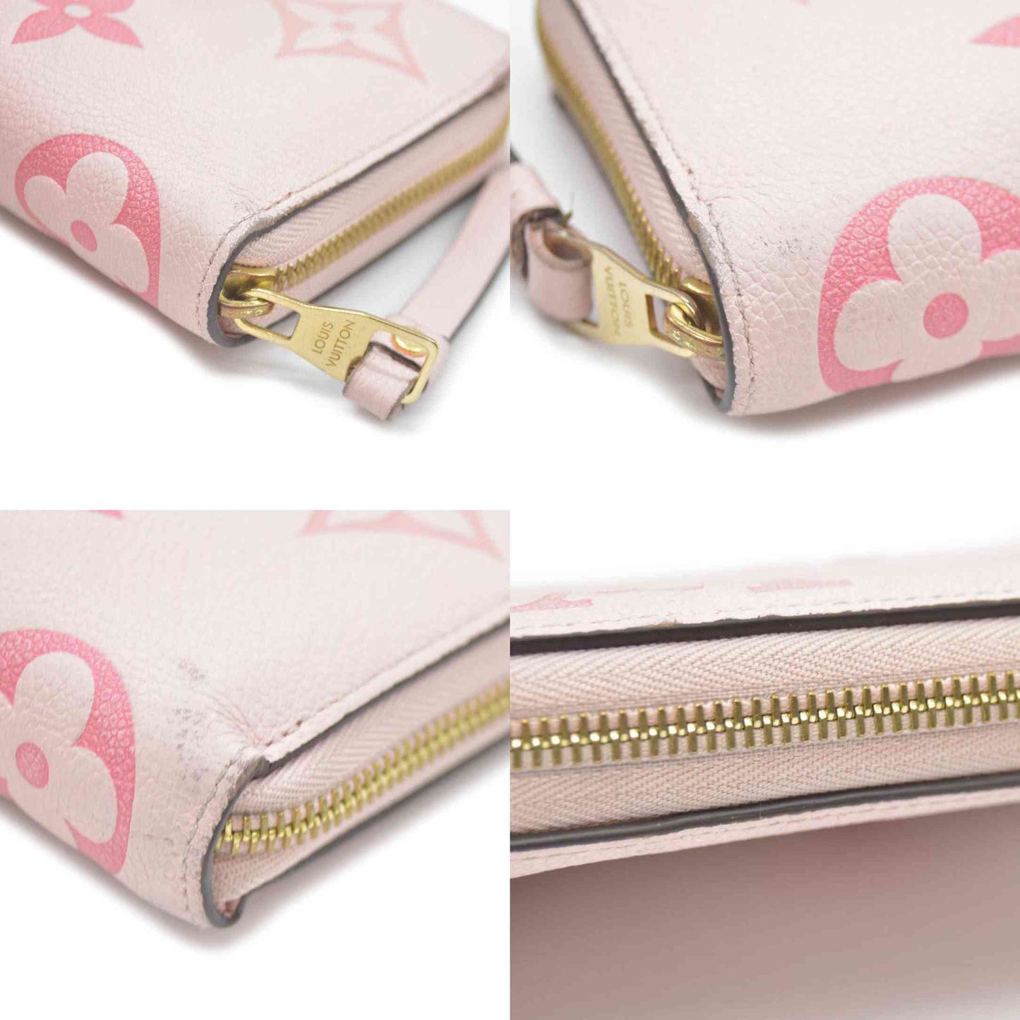 LOUIS VUITTON Empreinte Monogram Giant By The Pool Zippy Wallet Bouton De Rose RFID