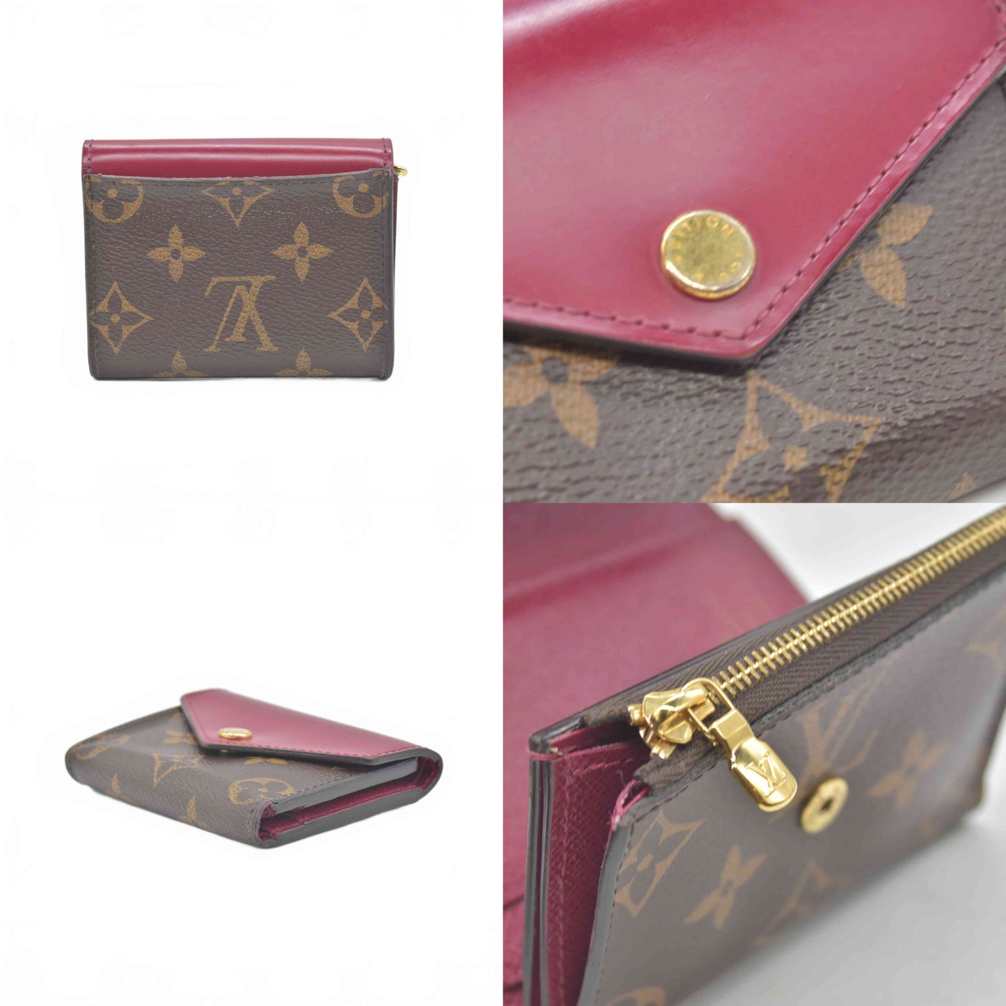 $535 2019 Louis Vuitton Monogram Zoe Wallet Fuchsia MI4189