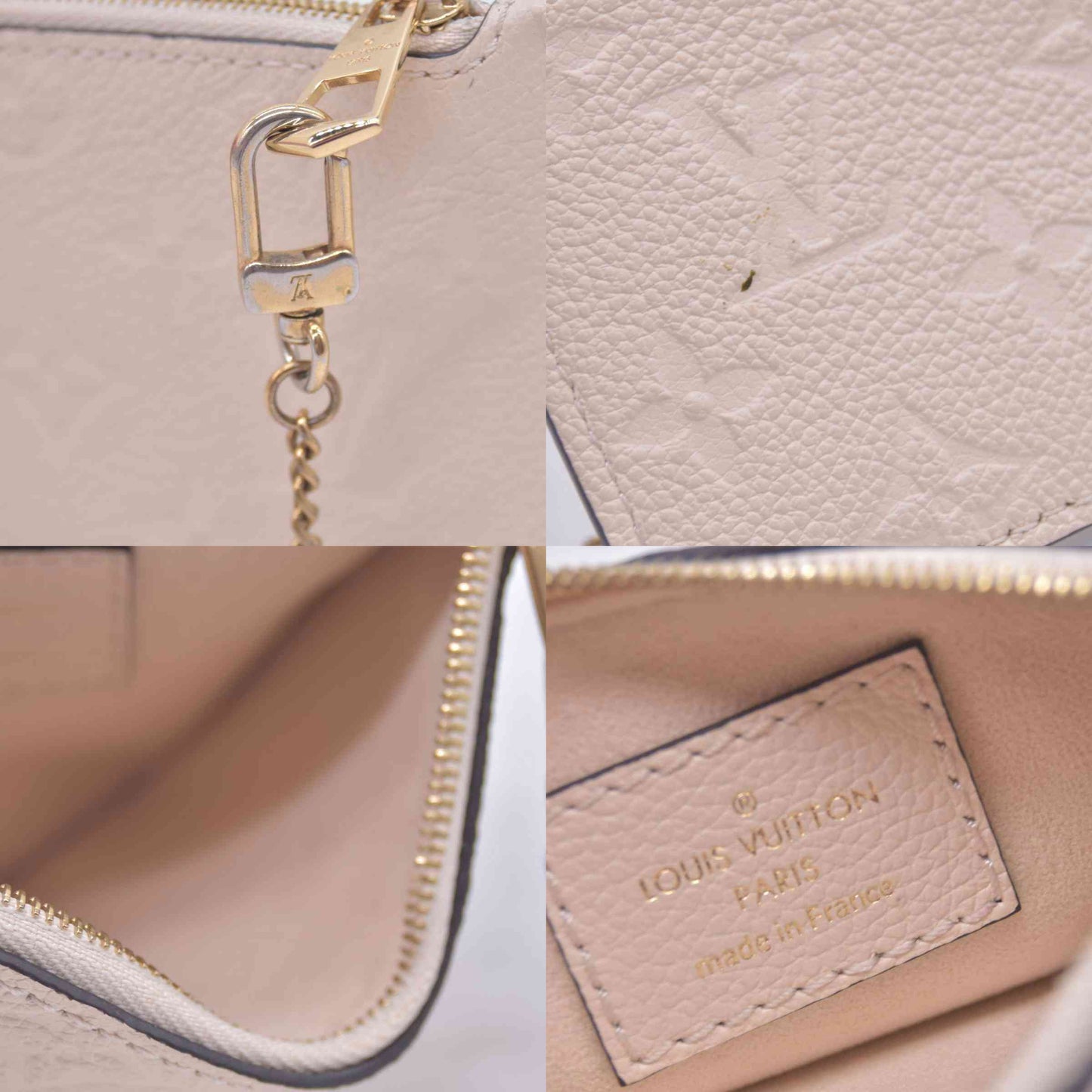 $650 Louis Vuitton Key Pouch S Empreinte Cream CONSIGNMENT