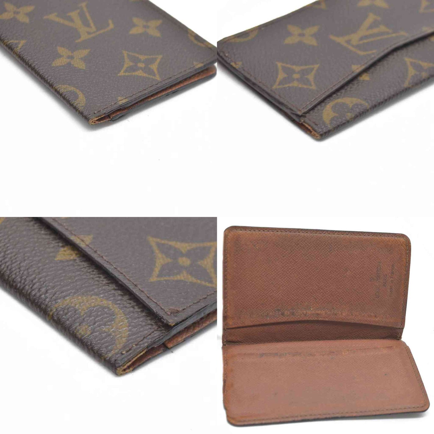 $320  Louis Vuitton Monogram Enveloppe Cartes De Visite Card Case Brown RA0040