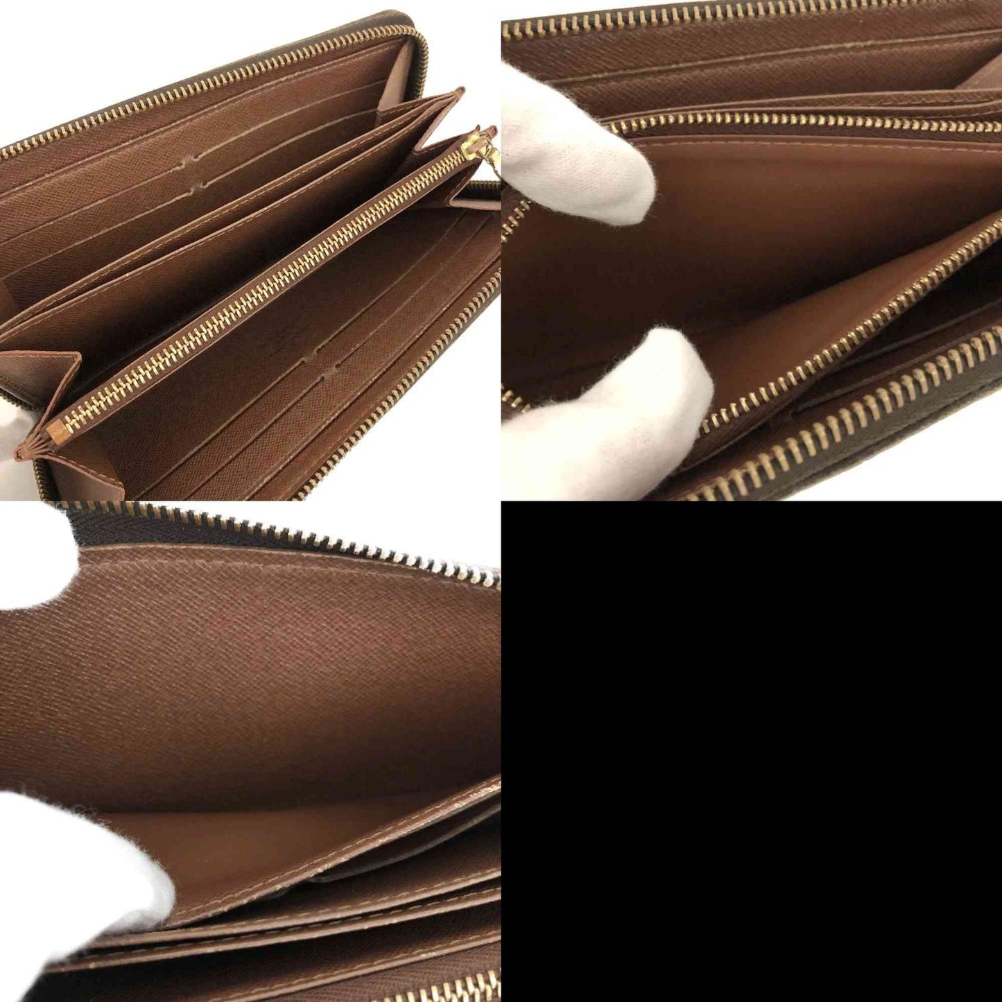 $915 2009 Louis Vuitton Monogram Zippy Zip Around Long Wallet Brown CA0029