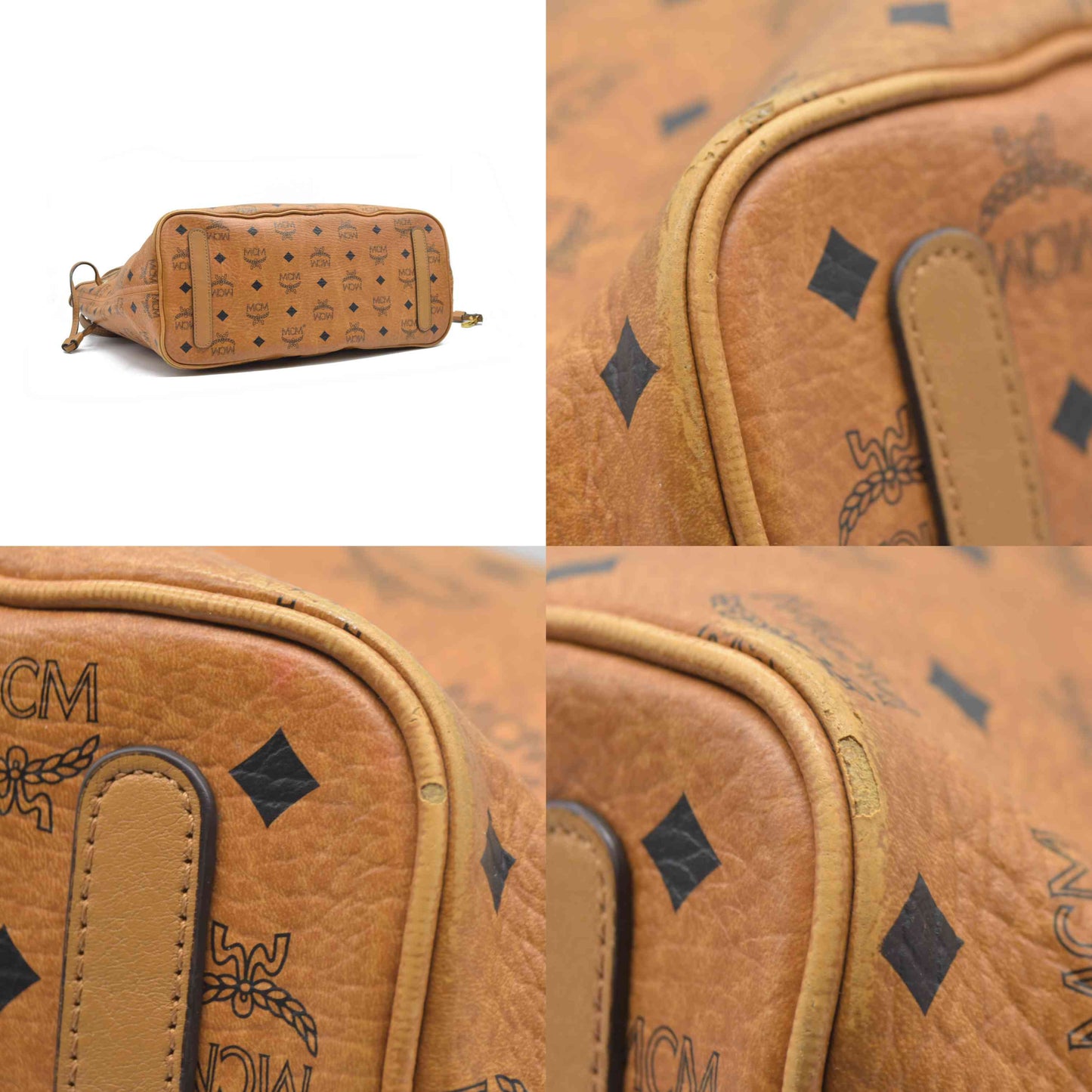 $770 MCM  Visetos Medium Liz Reversible Shopper Tote Cognac AUCTION USED (Copy)