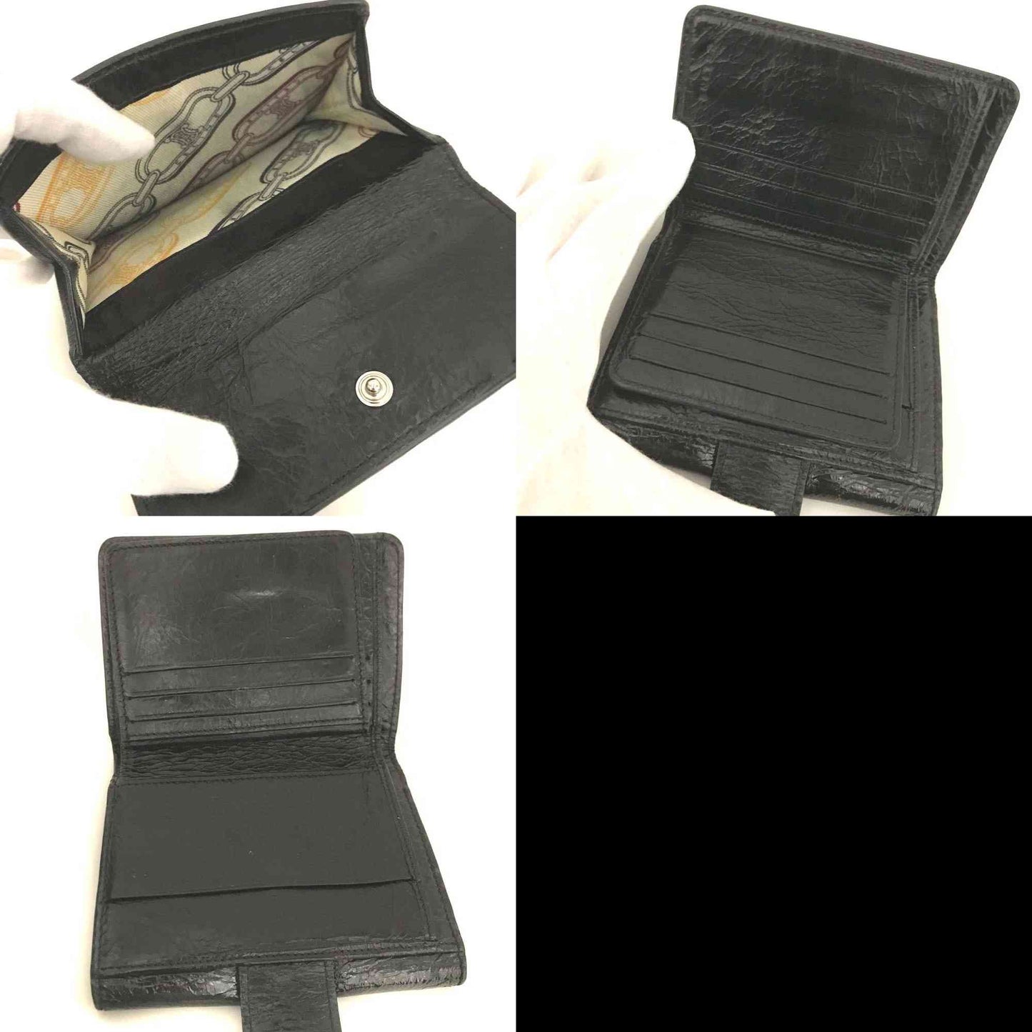 CELINE Macadam Patent Leather Bifold Wallet Black