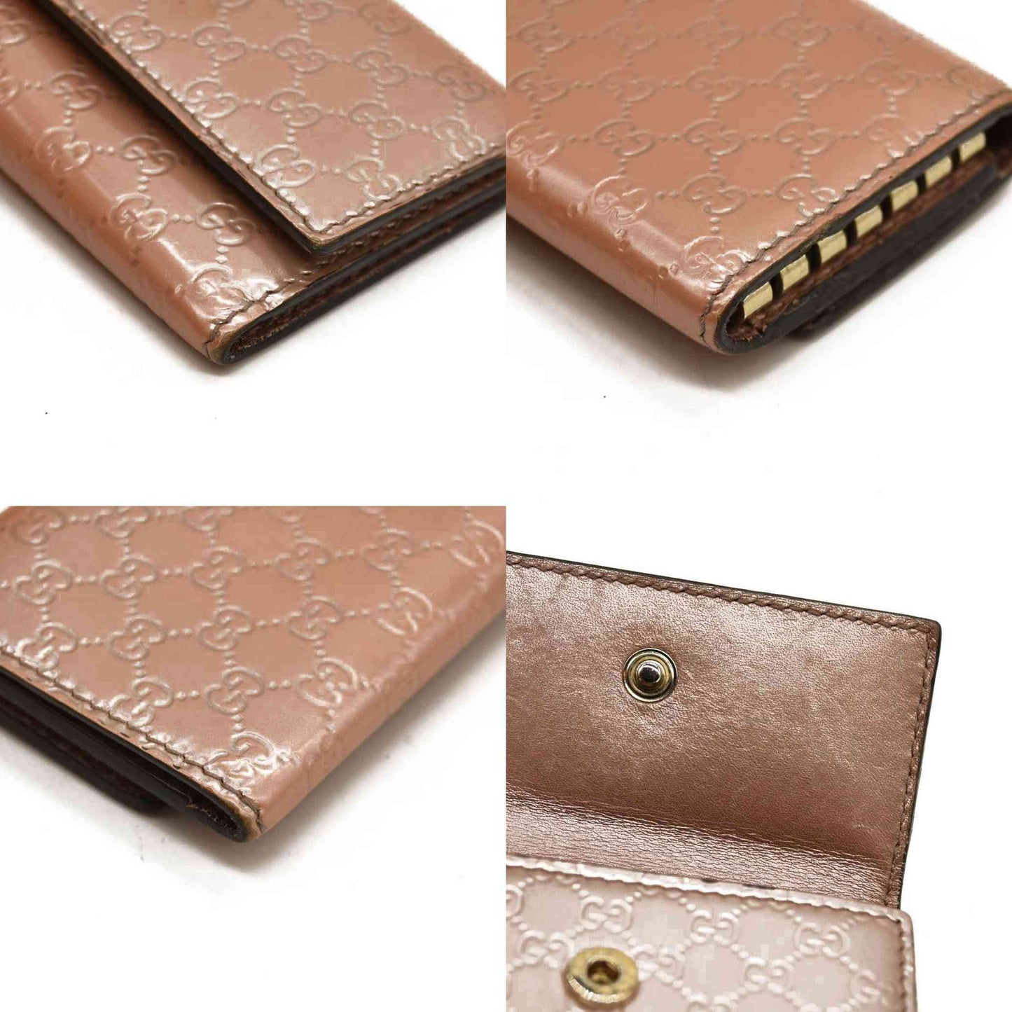 GUCCI Ssima GG Logo Patent Leather 6 Ring Key Case