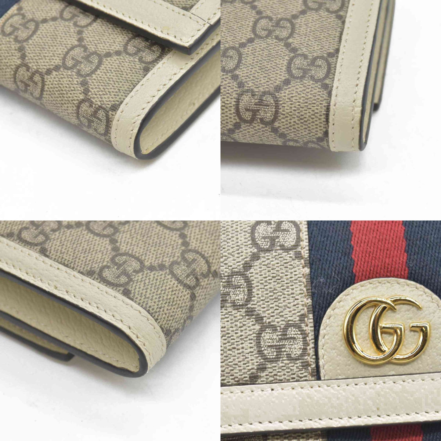 Gucci Ophidia GG Continental Long Wallet Red Khaki Navy blue CONSIGNMENT