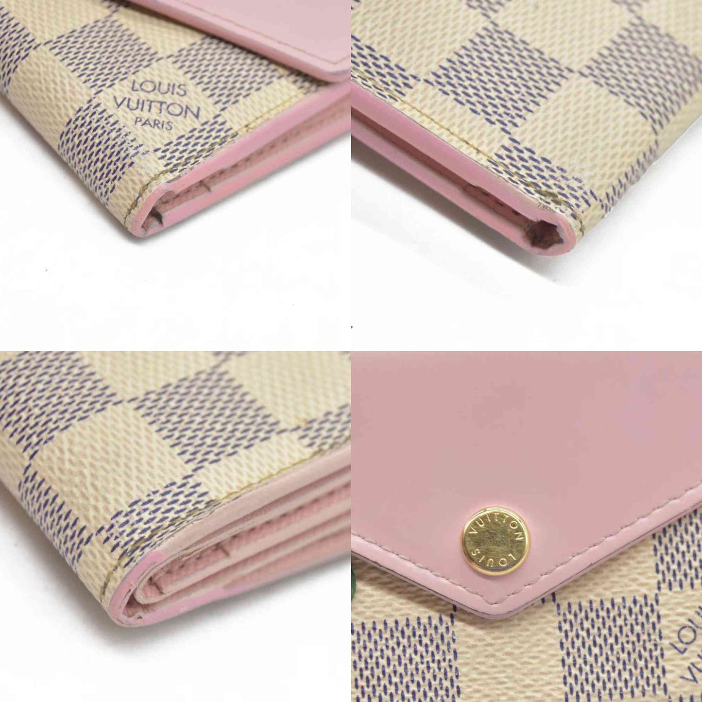 Louis Vuitton  Damier Azur Zoe Wallet Rose Ballerine MI1169