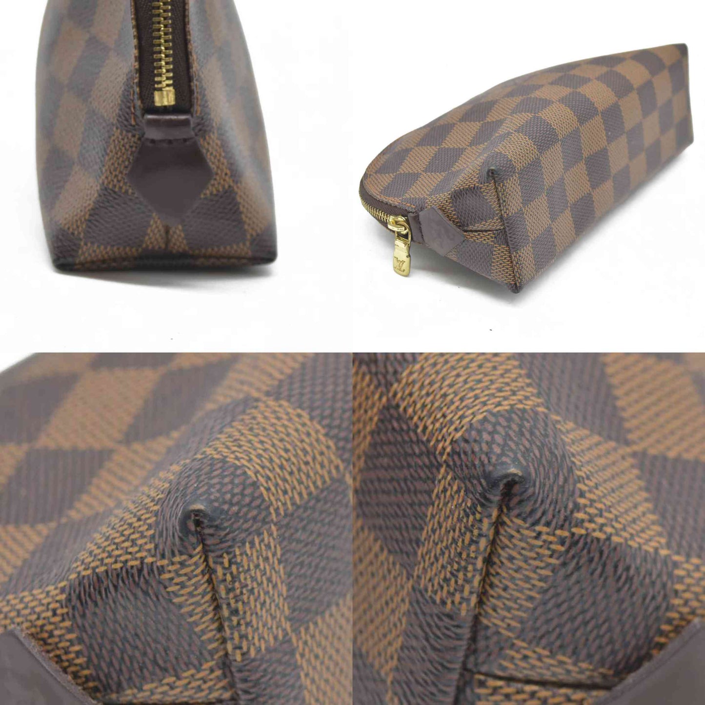 $600 Louis Vuitton Damier Ebene Pochette Demi Ronde Cosmetics Pouch CA0096 2006