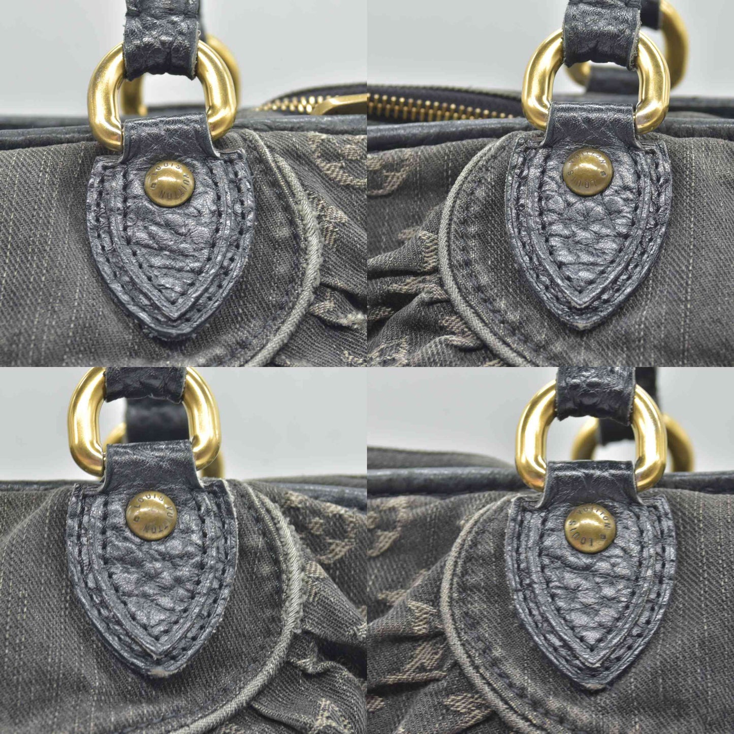 $1965 2007-2009  Louis Vuitton Denim Neo Cabby MM Black
