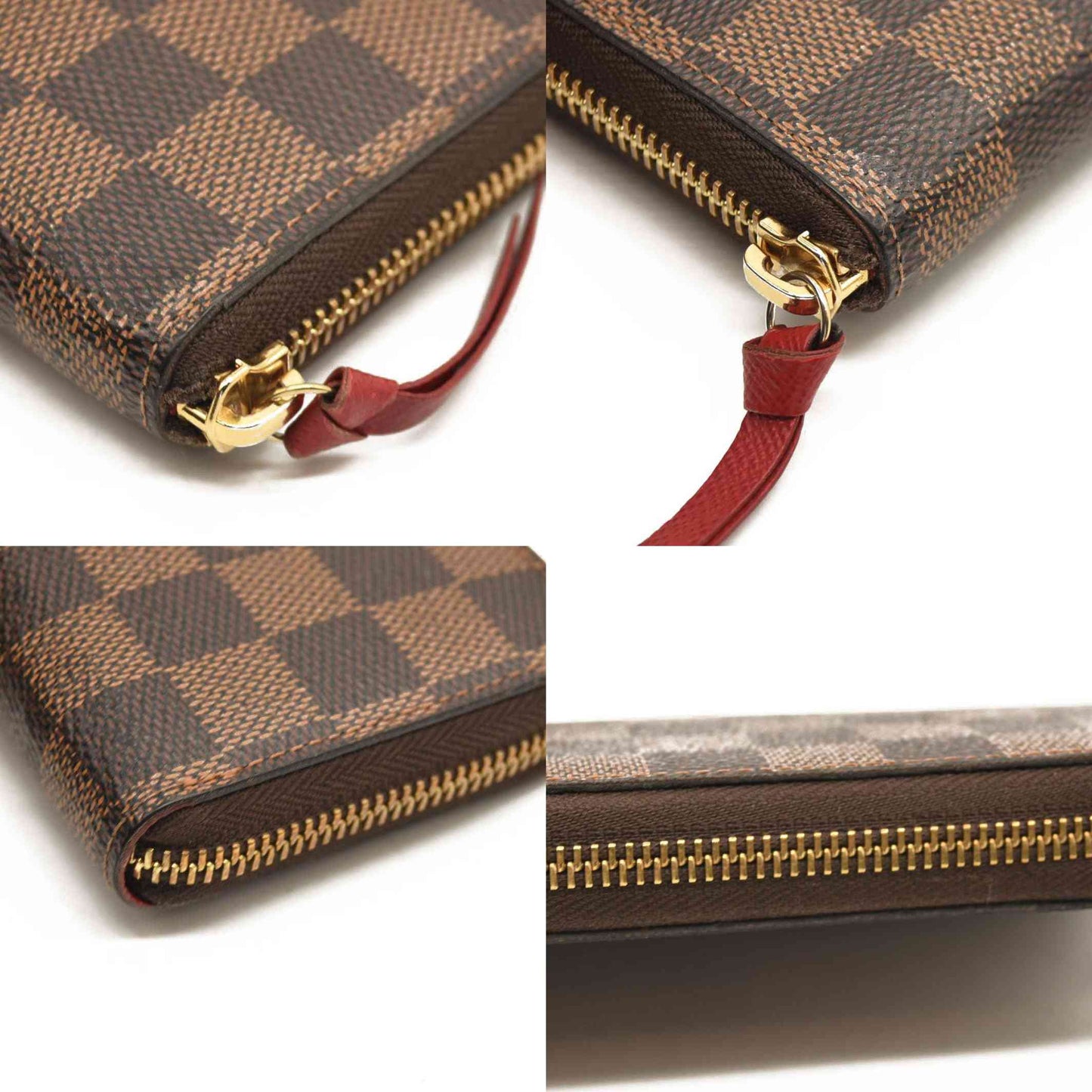 LOUIS VUITTON Damier Ebene Clemence Wallet Cherry GI1107