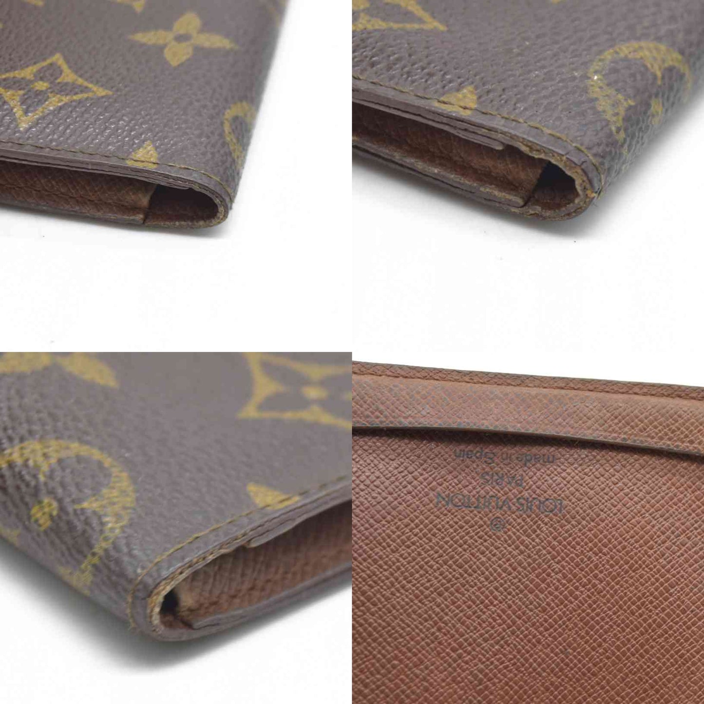 AUCTION $535 Louis Vuitton Monogram Porte 2 Cartes Vertical Pass Card Case Brown CA0994