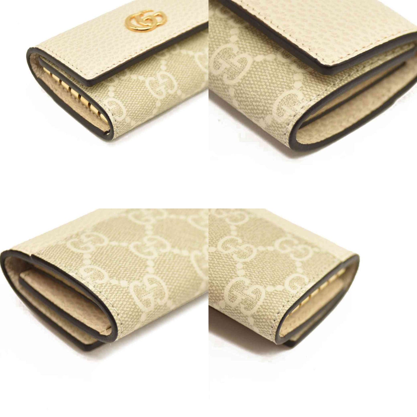 Gucci Key Case GG Marmont Supreme PVC Leather White