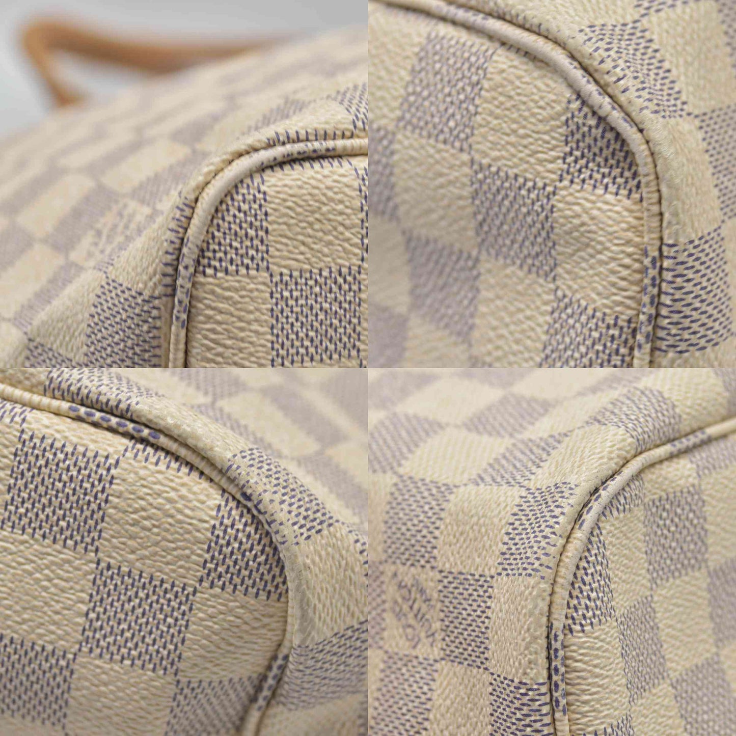 $2170 Louis Vuitton Damier Azur Neo Neverfull MM Rose Ballerine RFID